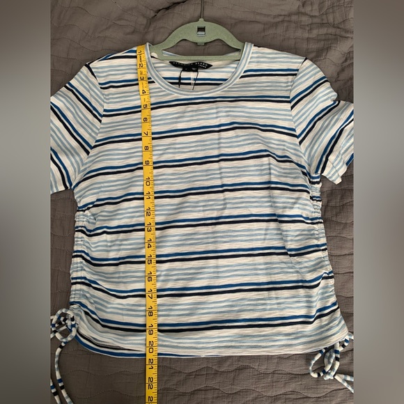 veronica beard cotton knit shirt with drawstring at side. M size. NWT - Picture 6 of 9